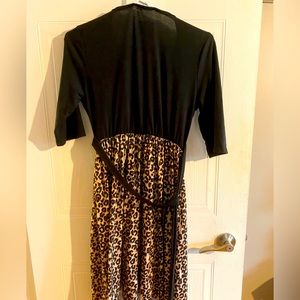 Black/leopard print cotton dress (small)